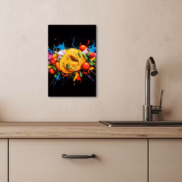 Tableau sur toile - Spaghetti - Graffiti - Peinture - Coloré - Nourriture - Moderne — 2