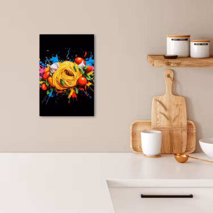 Tableau sur toile - Spaghetti - Graffiti - Peinture - Coloré - Nourriture - Moderne — 3