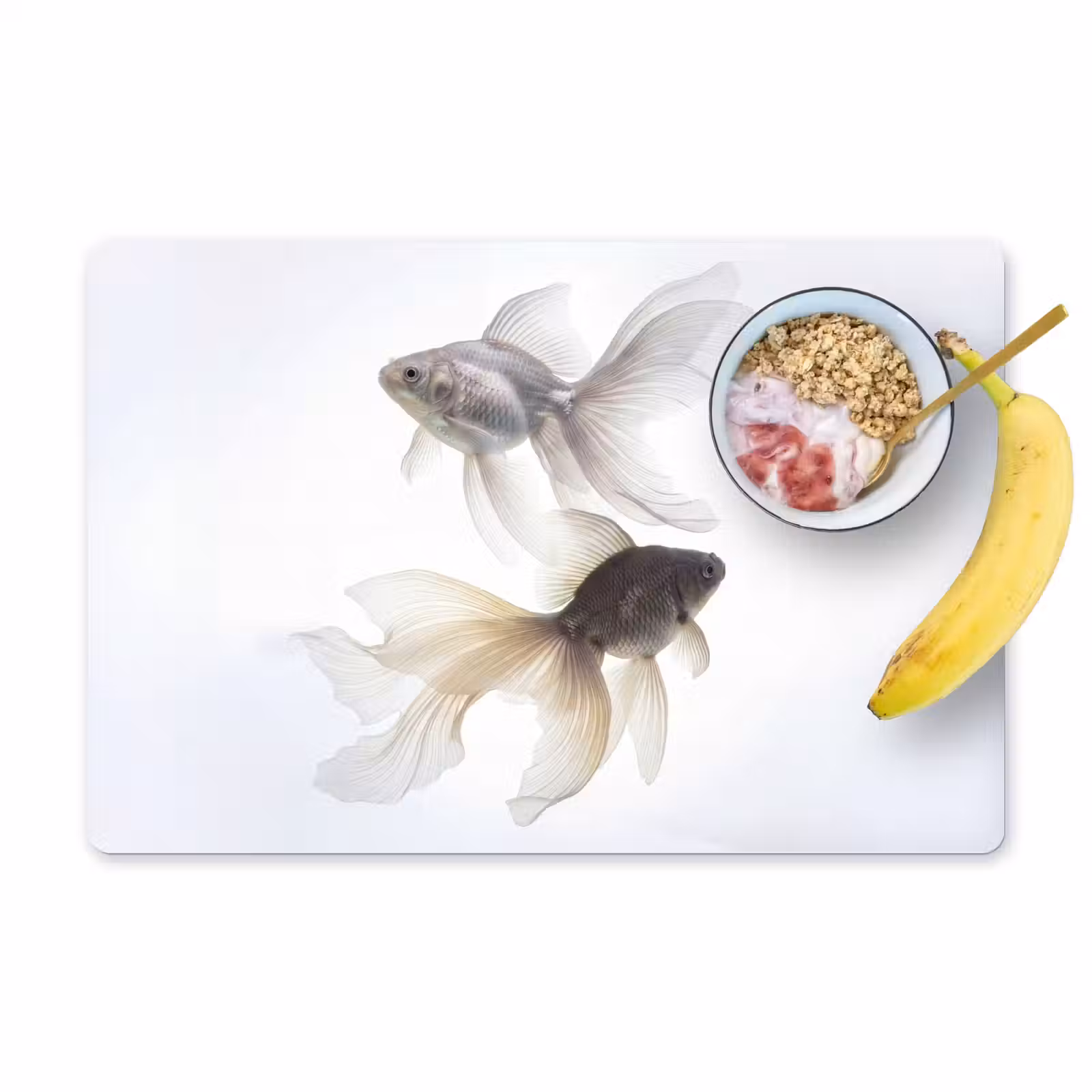 Set de table – 6 pièces - Poisson rouge - Moderne - Blanc — 1