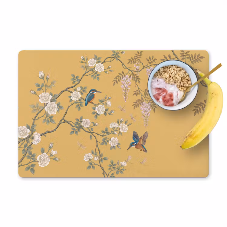 Set de table – 6 pièces - Martin-pêcheurs - Blossom - Jaune — 1