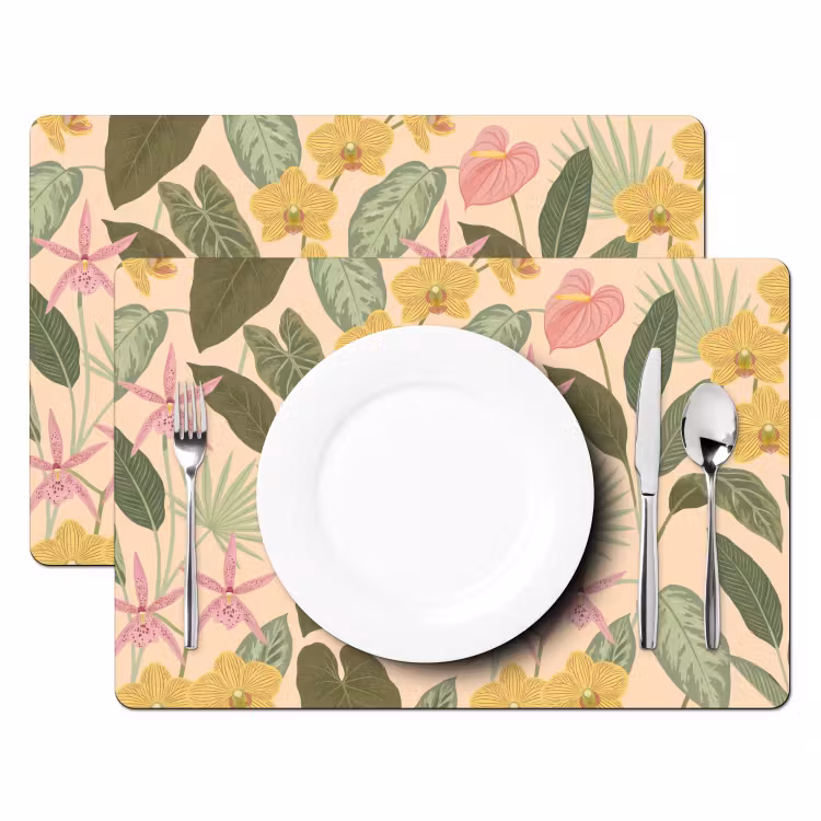 Set de table – 6 pièces - Motif - Fleurs - Coloré — 2