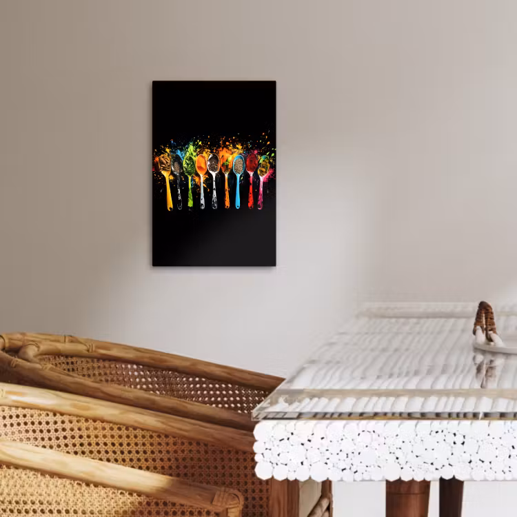 Tableau sur toile - Cuillères - Épices - Moderne - Graffiti - Peinture - Coloré — 4