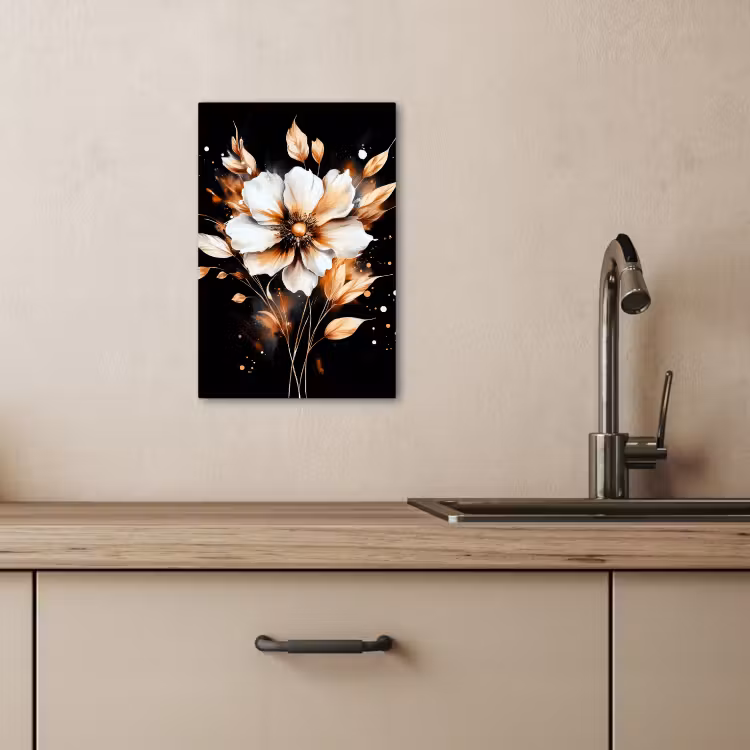 Tableau sur toile - Fleur - Peinture - Or - Graffiti - Moderne — 2