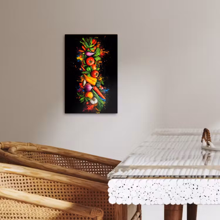 Tableau sur toile - Légumes - Alimentation - Herbes - Graffiti - Cuisine — 4
