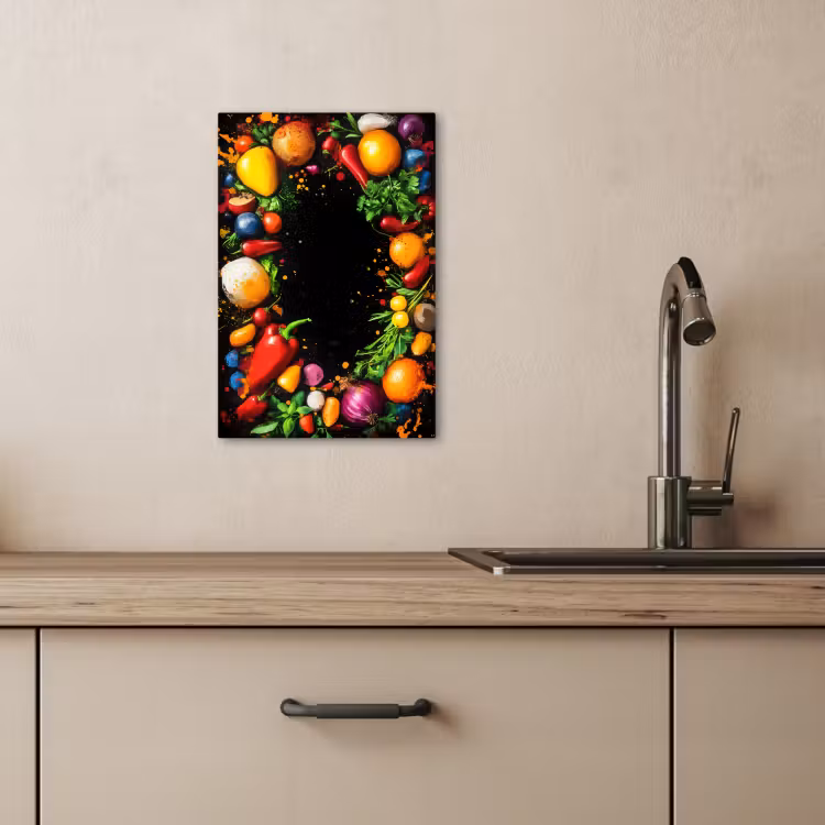 Tableau sur toile - Légumes - Graffiti - coloré - cuisine - abstrait — 3
