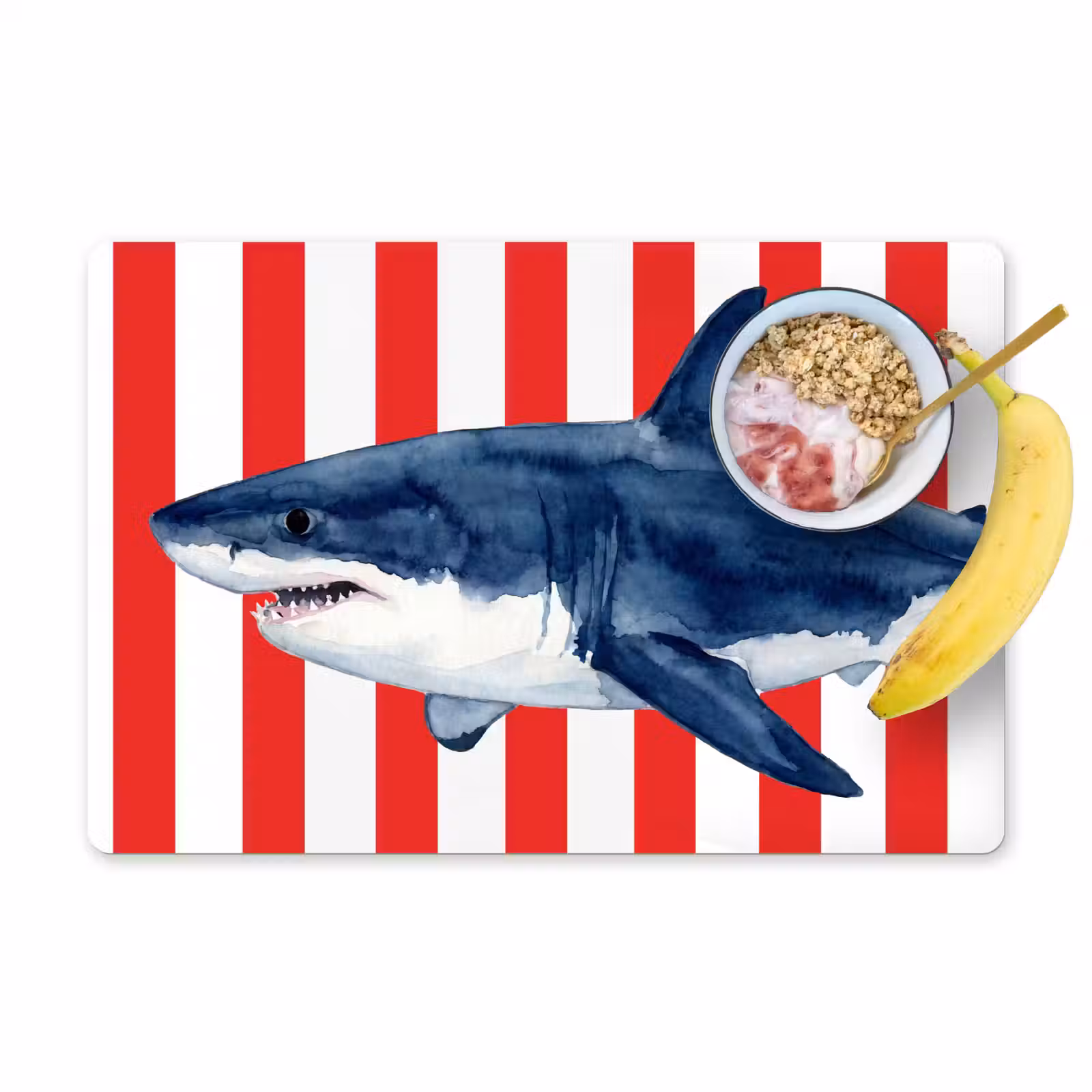 Set de table – 6 pièces - Poisson - Requin - Mer - Illustration - Bleu — 1