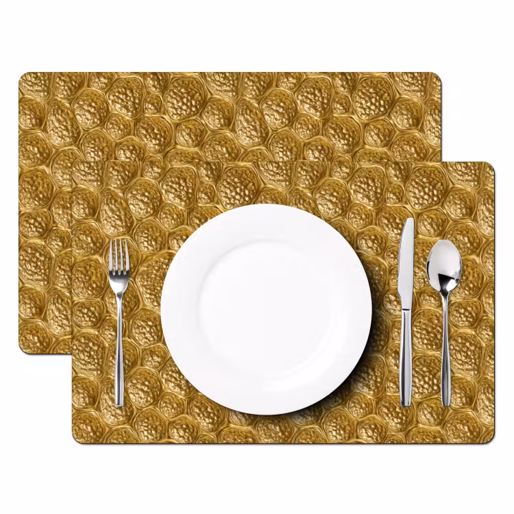 Set de table – 6 pièces - Martelé - Mosaïque - Antique - Or — 2