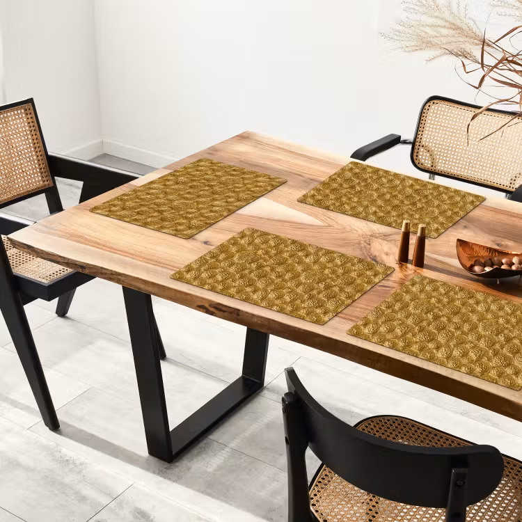 Set de table – 6 pièces - Martelé - Mosaïque - Antique - Or — 4