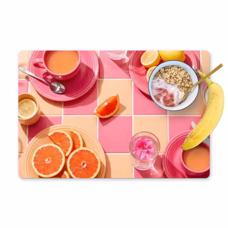 Set de table – 6 pièces - Nourriture - Agrumes - Natures mortes - Rose - Orange — 1