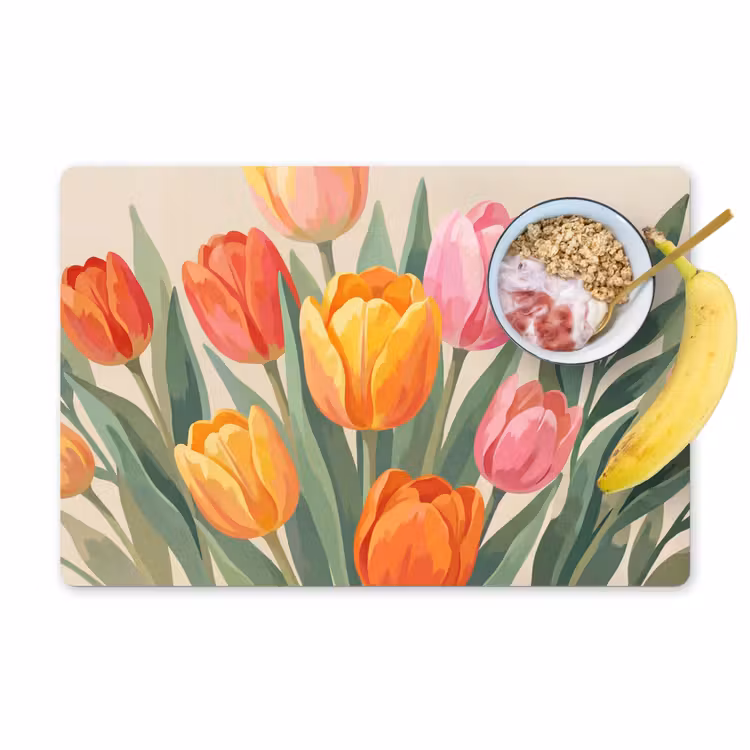 Set de table – 6 pièces - Tulipes - Abstraites - Colorées — 1