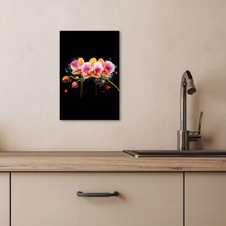 Tableau sur toile - Orchidée - Graffiti - Coloré - Fleurs - Abstrait — 1
