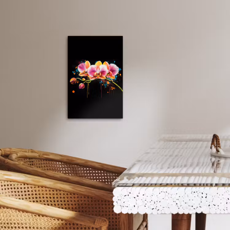 Tableau sur toile - Orchidée - Graffiti - Coloré - Fleurs - Abstrait — 4