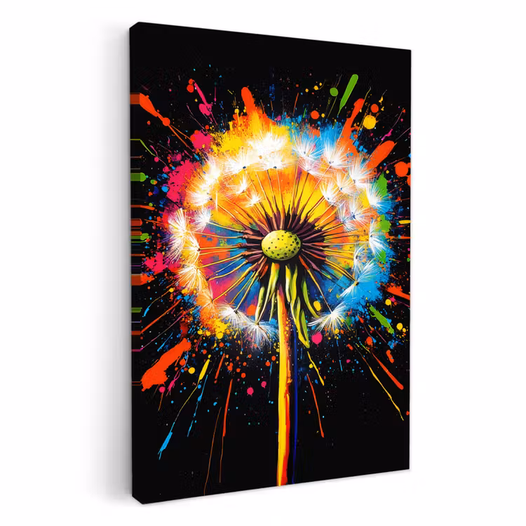 Tableau sur toile - Pissenlit - Graffiti - Coloré - Fleurs - Nature — 1