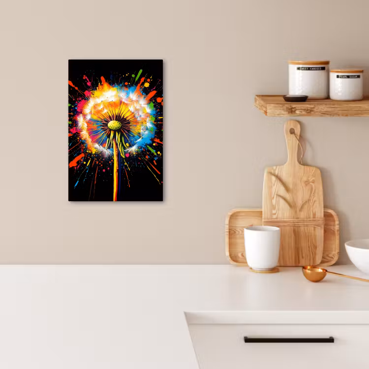 Tableau sur toile - Pissenlit - Graffiti - Coloré - Fleurs - Nature — 2