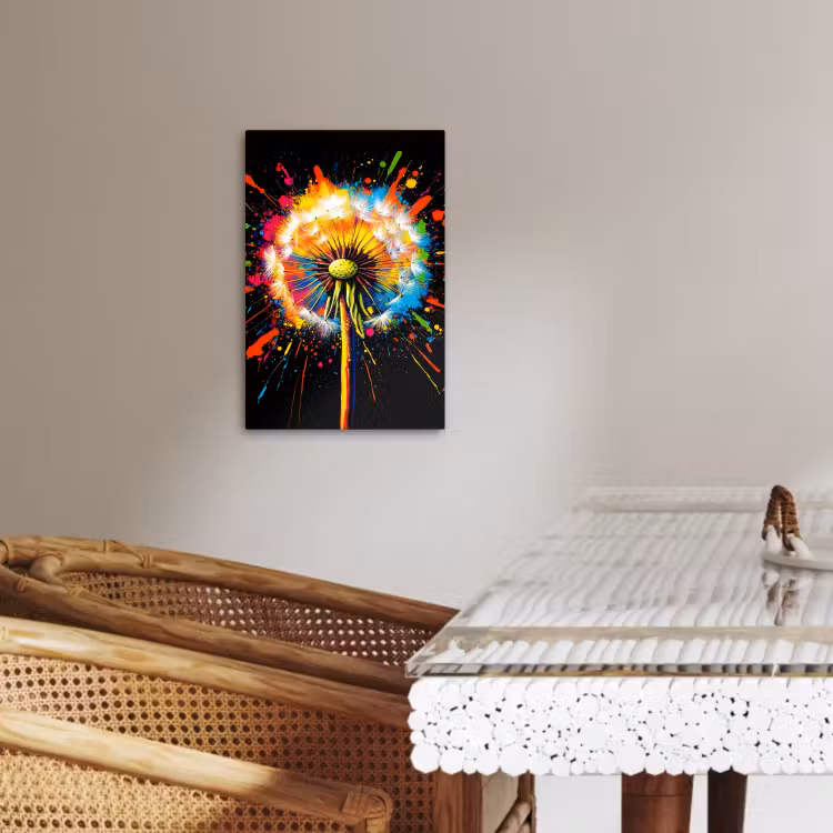 Tableau sur toile - Pissenlit - Graffiti - Coloré - Fleurs - Nature — 4