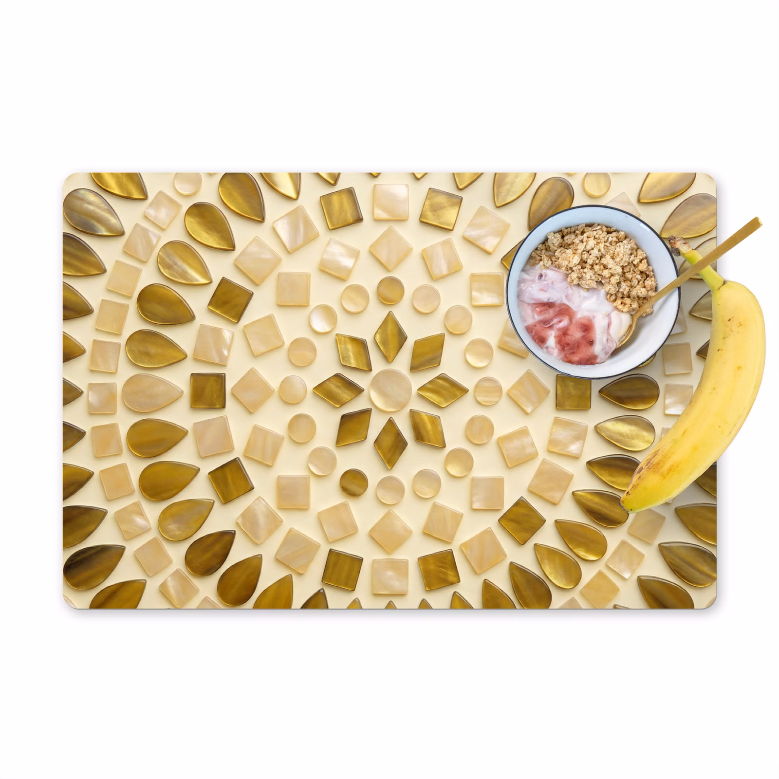Set de table – 6 pièces - Motif - Formes - Mosaïque - Abstrait - Or — 1
