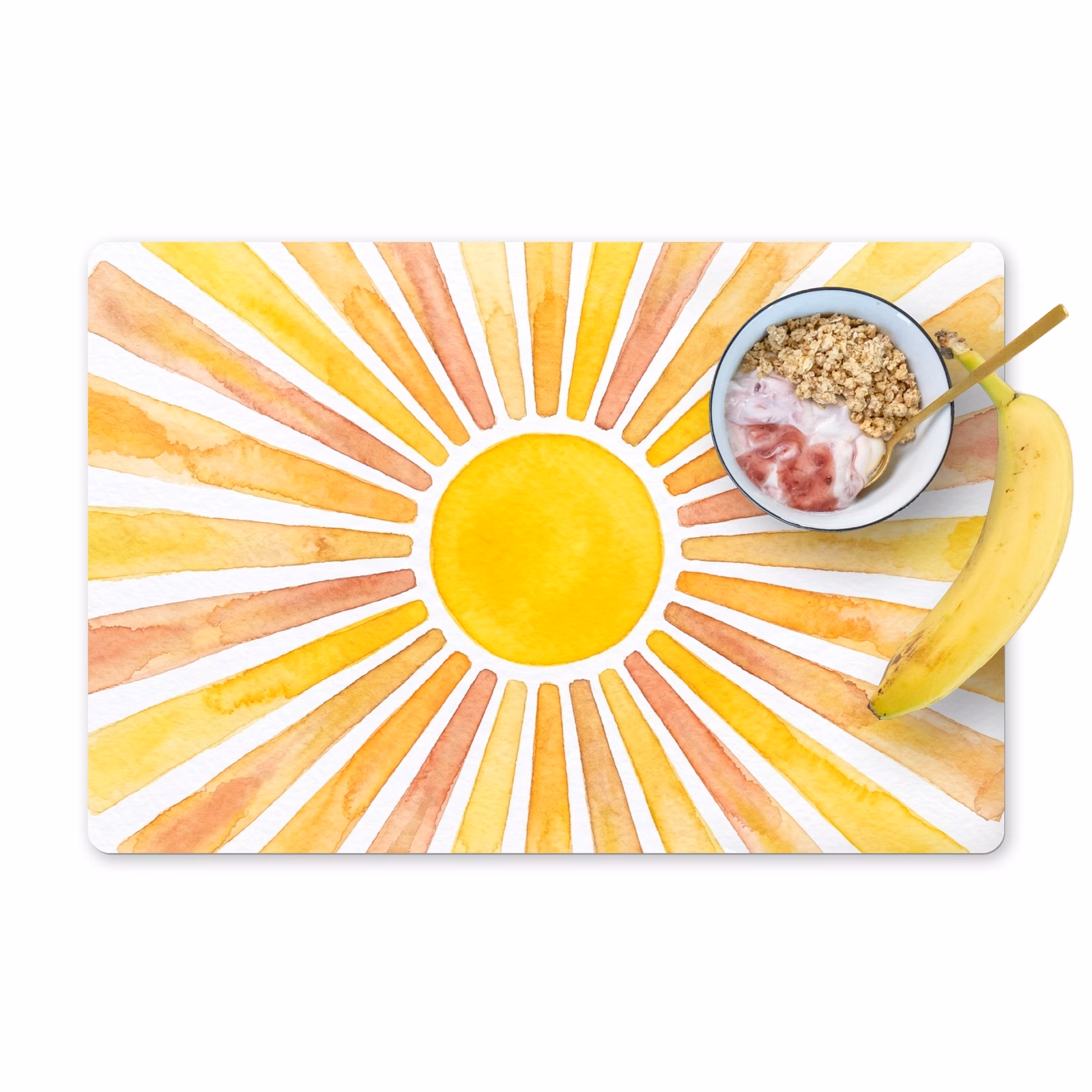 Set de table – 6 pièces - Soleil - Rayons - Aquarelle - Jaune - Abstrait — 1