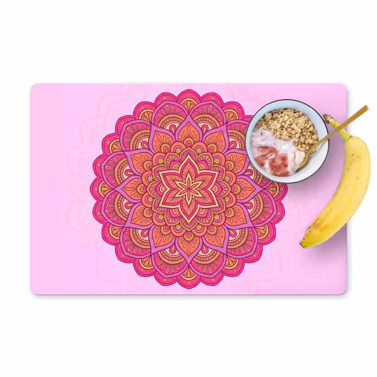 Set de table – 6 pièces - Mandala - Cercle - Spirituel - Oriental - Rose — 1