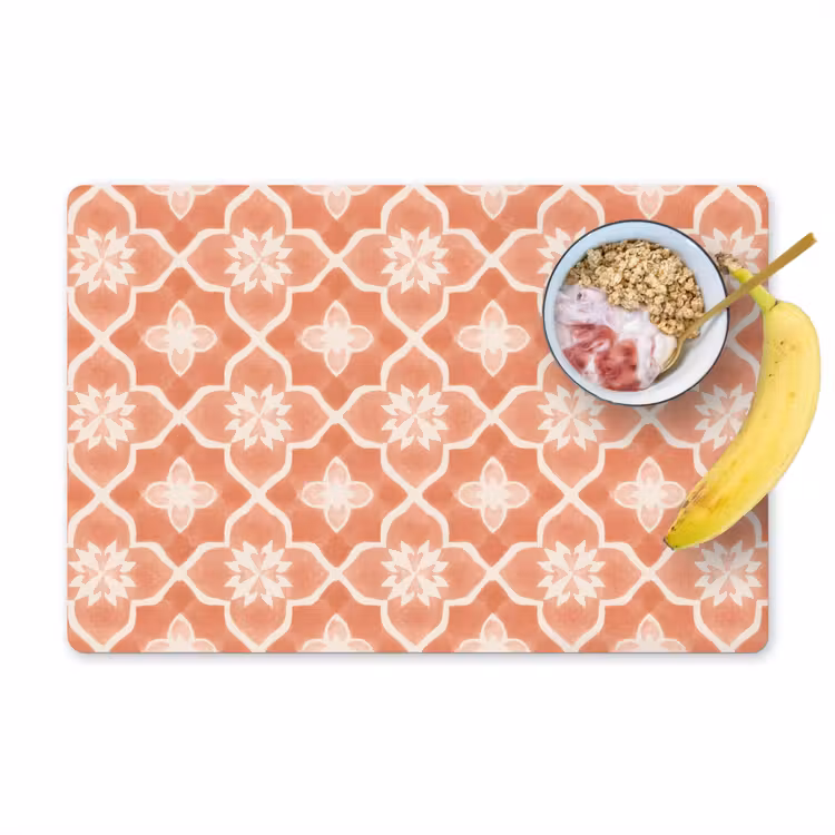 Set de table – 6 pièces - Motif de carrelage - Arabesque - Vintage - Terracotta — 1