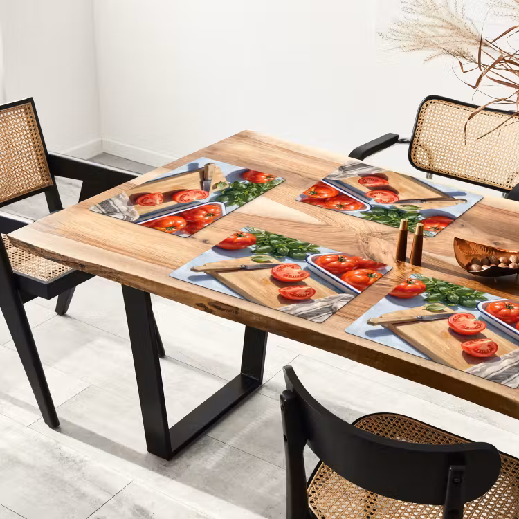 Set de table – 6 pièces - Nourriture - Cuisine - Ingrédients - Nature morte - Rouge — 4