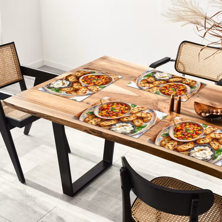 Set de table – 6 pièces - Nourriture - Tomate - Pain - Coloré - Cuisine — 4