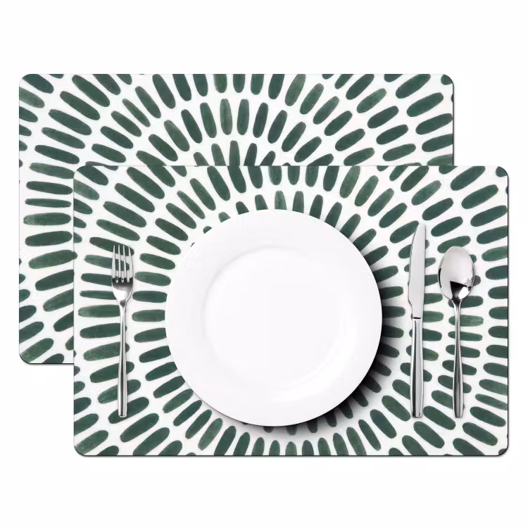 Set de table – 6 pièces - Résumé - Cercle - Motif - Moderne - Vert — 2