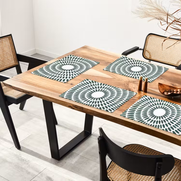 Set de table – 6 pièces - Résumé - Cercle - Motif - Moderne - Vert — 4
