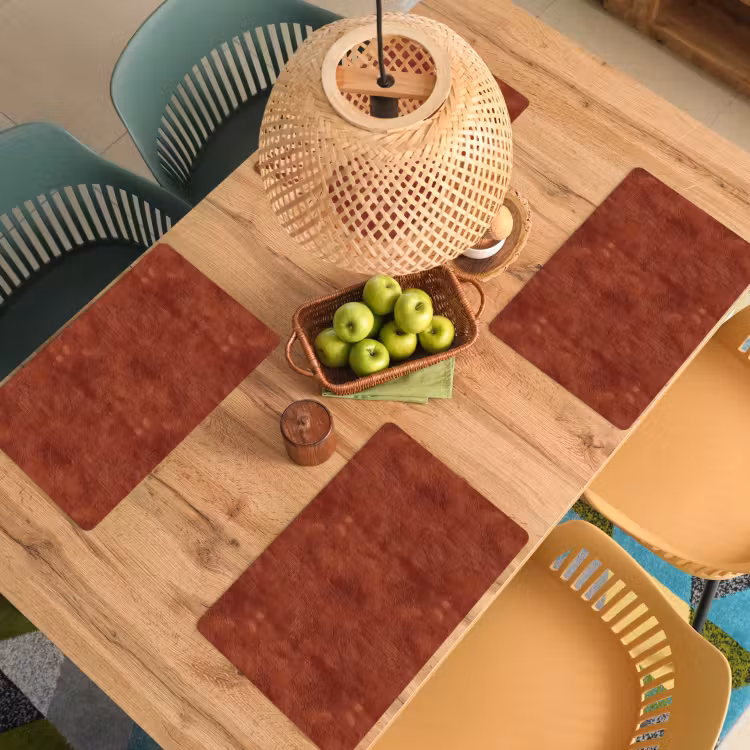 Set de table – 6 pièces - Stuc - Texture - Terracotta — 3