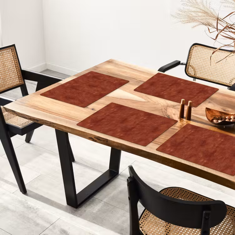 Set de table – 6 pièces - Stuc - Texture - Terracotta — 4