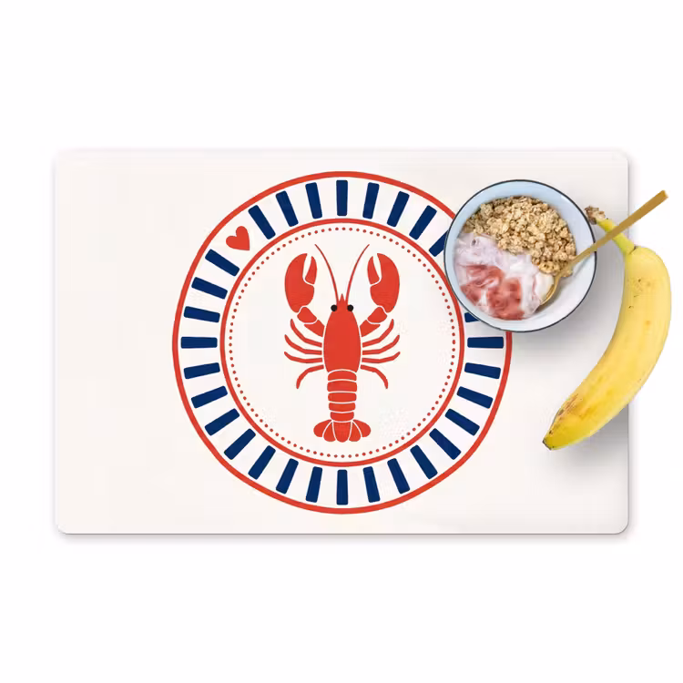 Set de table – 6 pièces - Vie marine - Homard - Emblème - Graphisme - Rouge — 1
