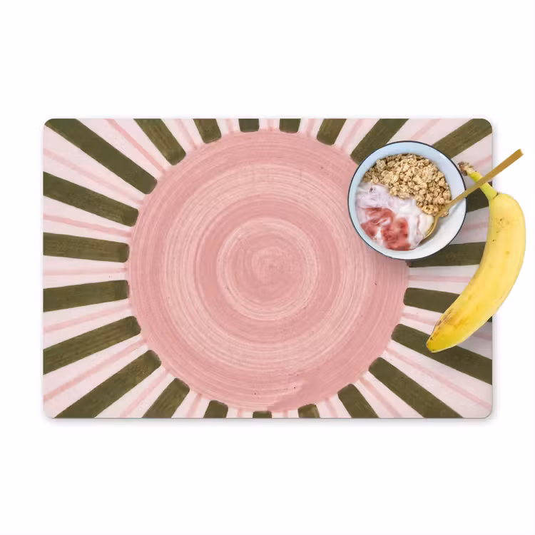 Set de table – 6 pièces - Motif - Cercle - Rayons - Abstrait - Rose — 1