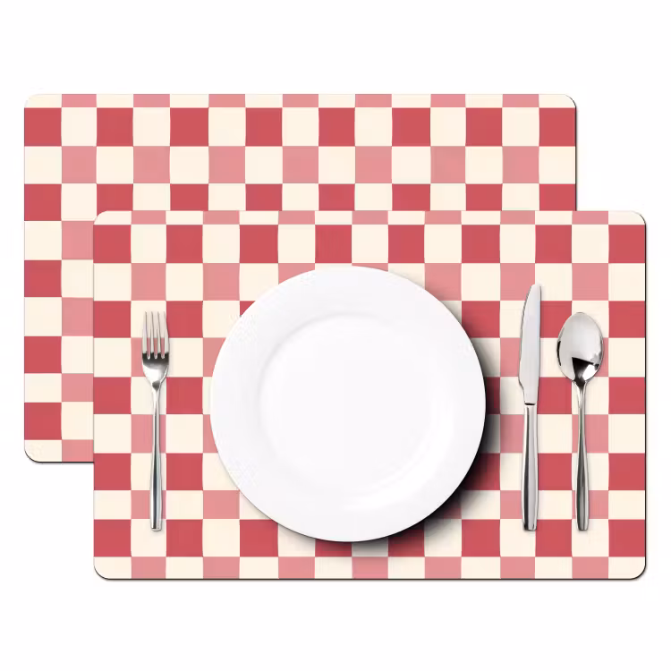 Set de table – 6 pièces - Motif - Chess - Pink — 2