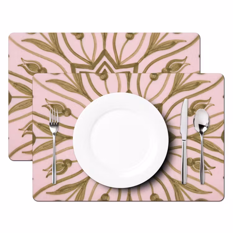Set de table – 6 pièces - Motif - Mandala - Décoration - Abstrait - Vert — 2