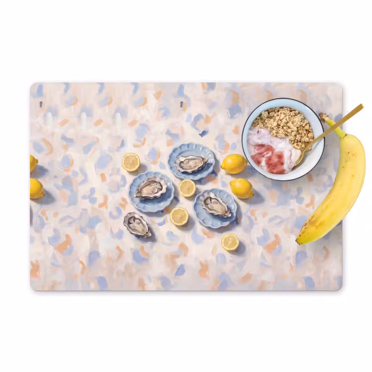 Set de table – 6 pièces - Nourriture - Huîtres - Citrons - Moderne - Jaune — 1