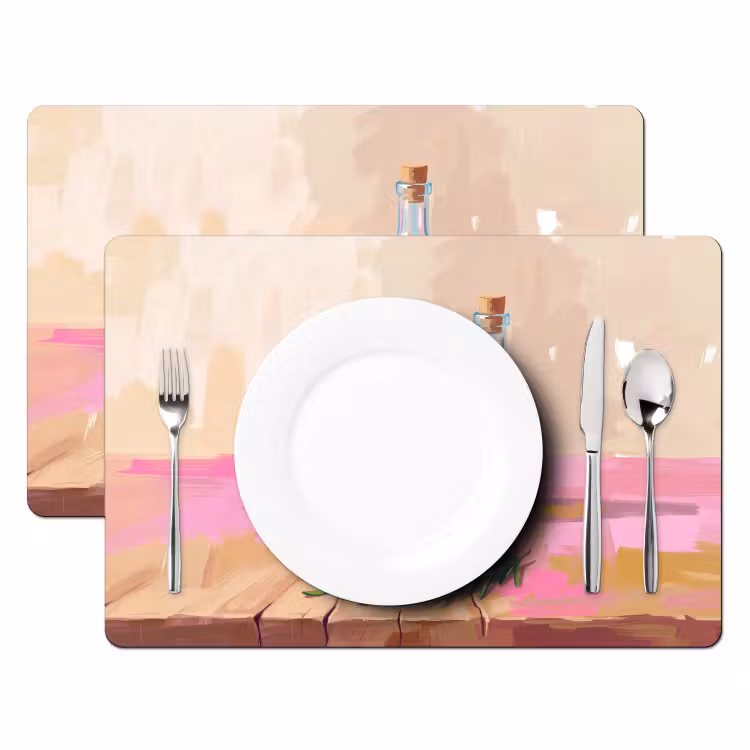 Set de table – 6 pièces - Nourriture - Pain - Huile d'olive - Abstrait - Cuisine — 2