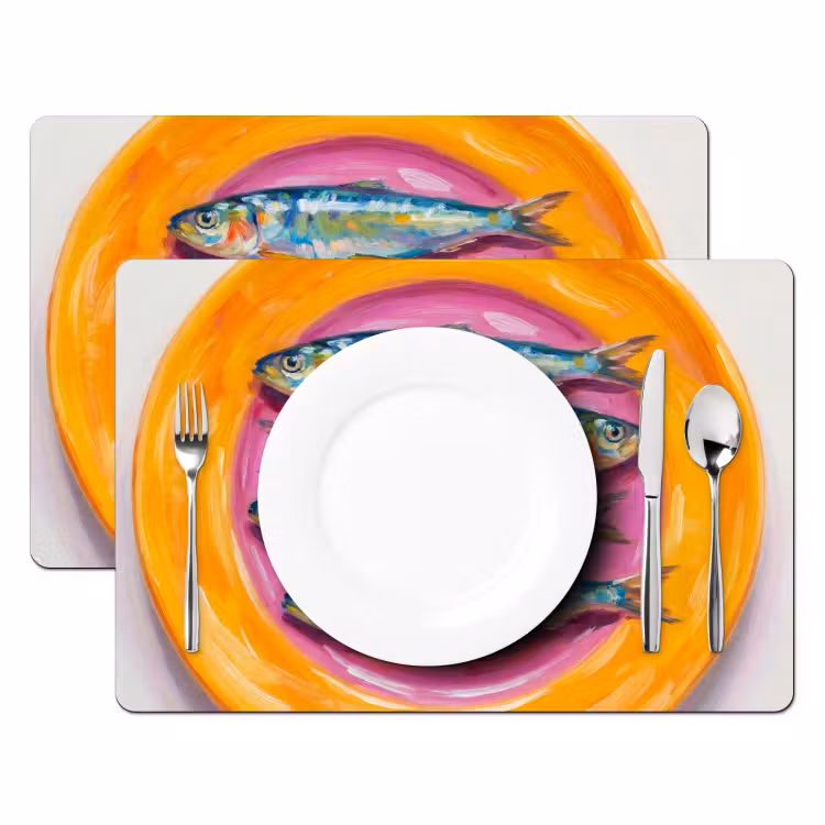 Set de table – 6 pièces - Poisson - Quatre - Nourriture - Moderne - Coloré — 2