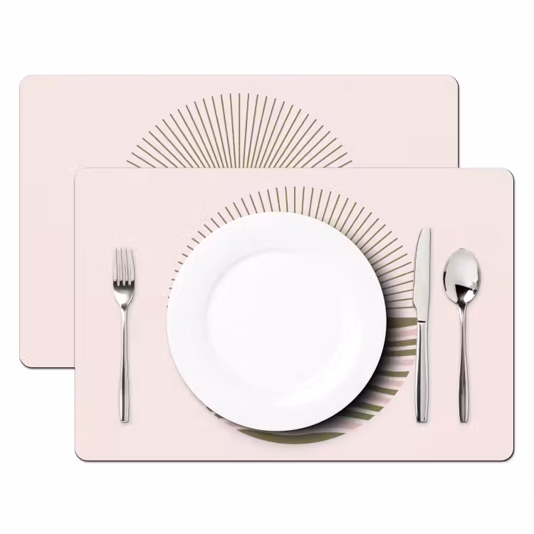 Set de table – 6 pièces - Soleil - Mer - Abstrait - Moderne - Rose — 2