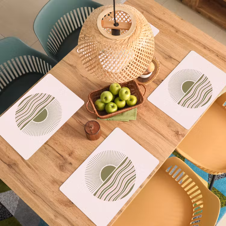 Set de table – 6 pièces - Soleil - Mer - Abstrait - Moderne - Rose — 3