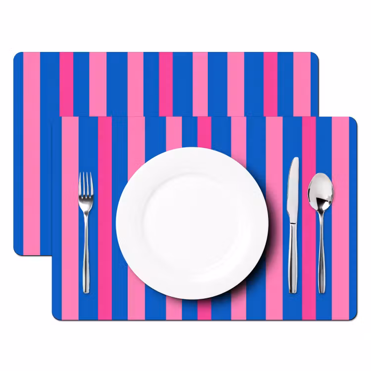 Set de table – 6 pièces - Moderne - Optique - Rose — 2