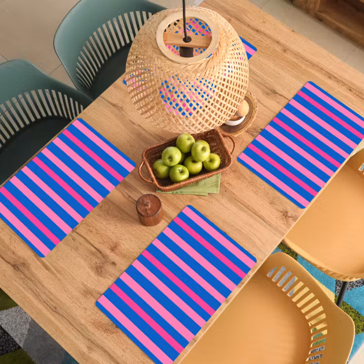 Set de table – 6 pièces - Moderne - Optique - Rose — 3
