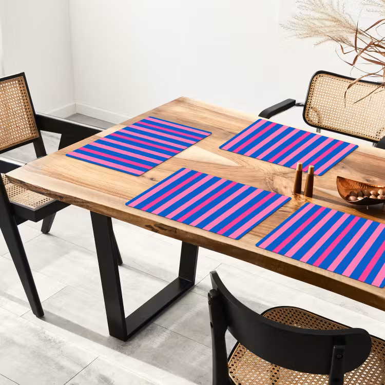 Set de table – 6 pièces - Moderne - Optique - Rose — 4
