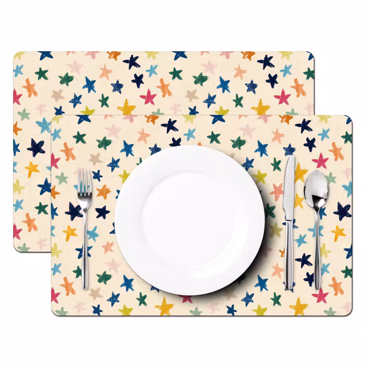 Set de table – 6 pièces - Motif - étoiles - coloré — 2