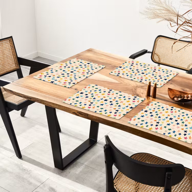 Set de table – 6 pièces - Motif - étoiles - coloré — 4