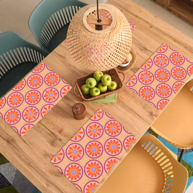 Set de table – 6 pièces - Motif - Fleurs - Décoratif - Coloré - Moderne — 3