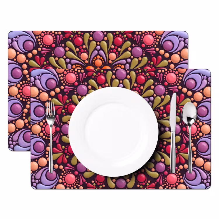 Set de table – 6 pièces - Motif - Poids - Abstrait - Moderne - Coloré — 2