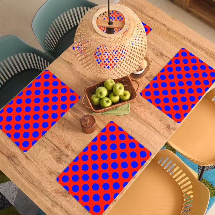 Set de table – 6 pièces - Points - Classique - Rouge — 3
