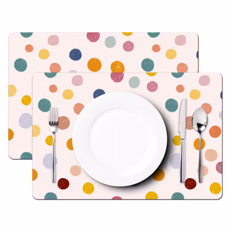 Set de table – 6 pièces - Points - Subtils - Colorés — 2