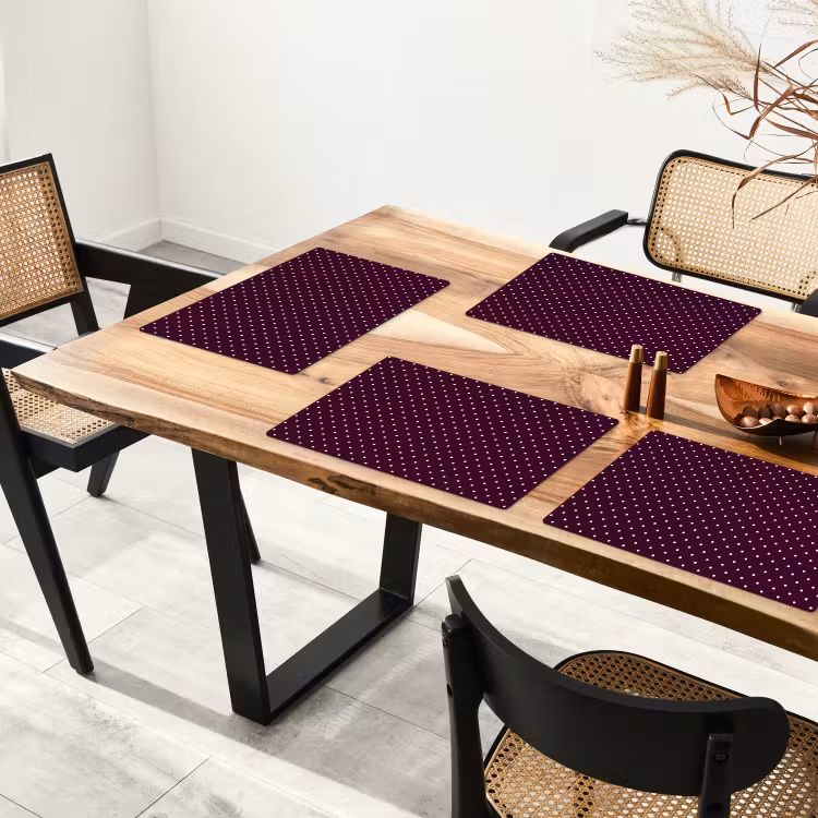Set de table – 6 pièces - Pois - Moderne - Violet — 4