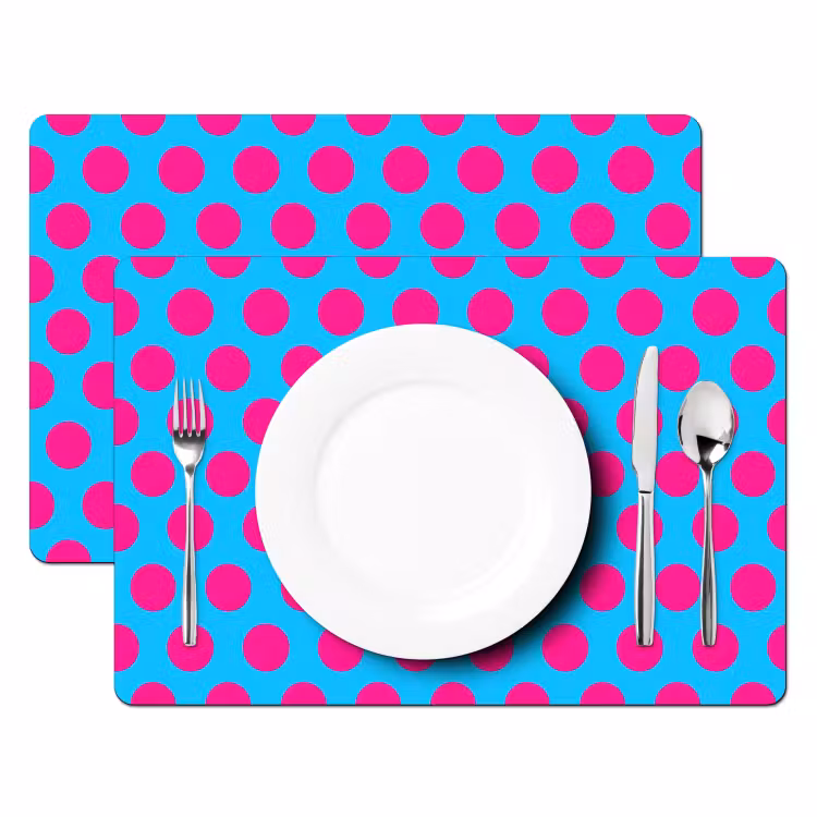Set de table – 6 pièces - Pois polaires - Classique - Rose — 2