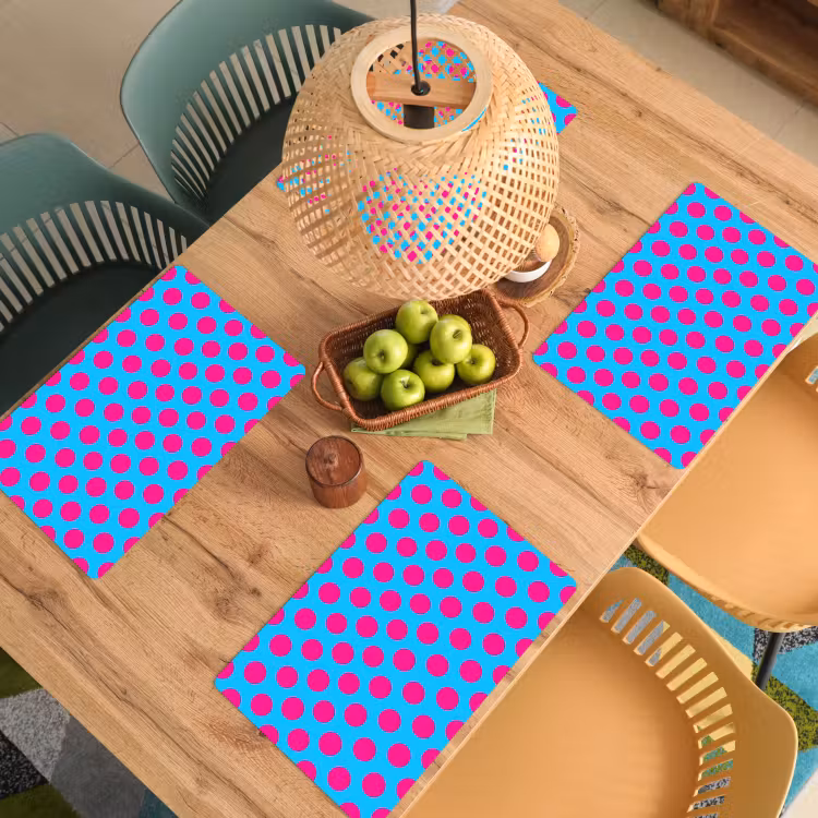 Set de table – 6 pièces - Pois polaires - Classique - Rose — 3